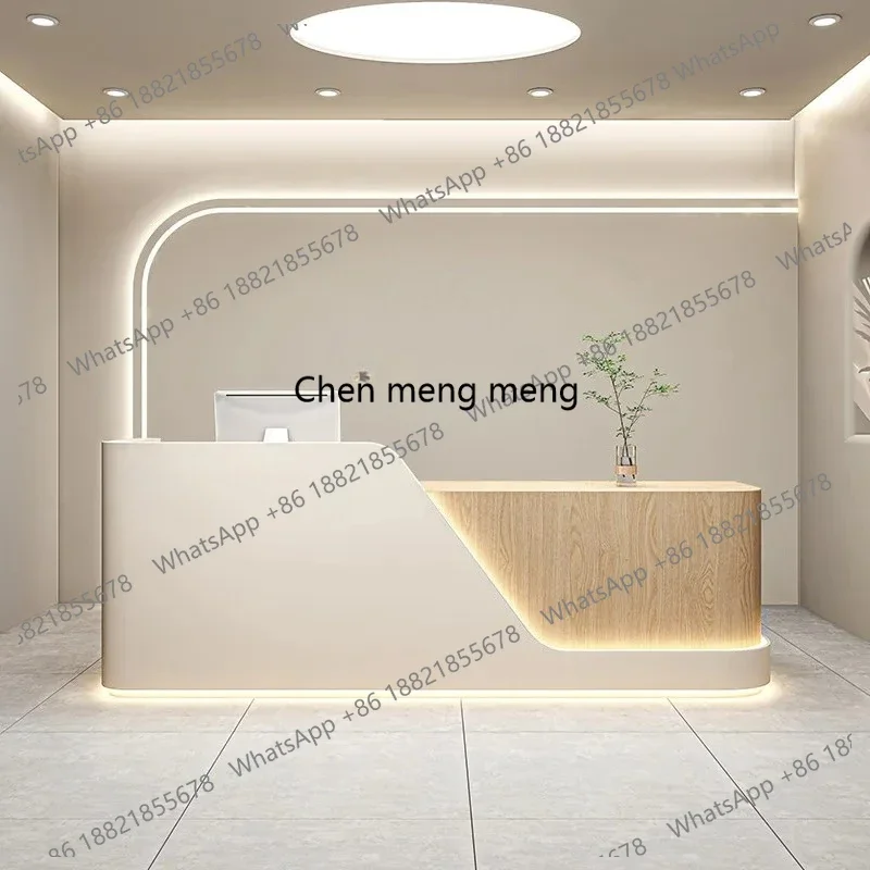 

RR Simple Aesthetic Reception Desks Modern Design Unique Wood Reception Desks Organizers Display Comptoire Accueil Office Furnit