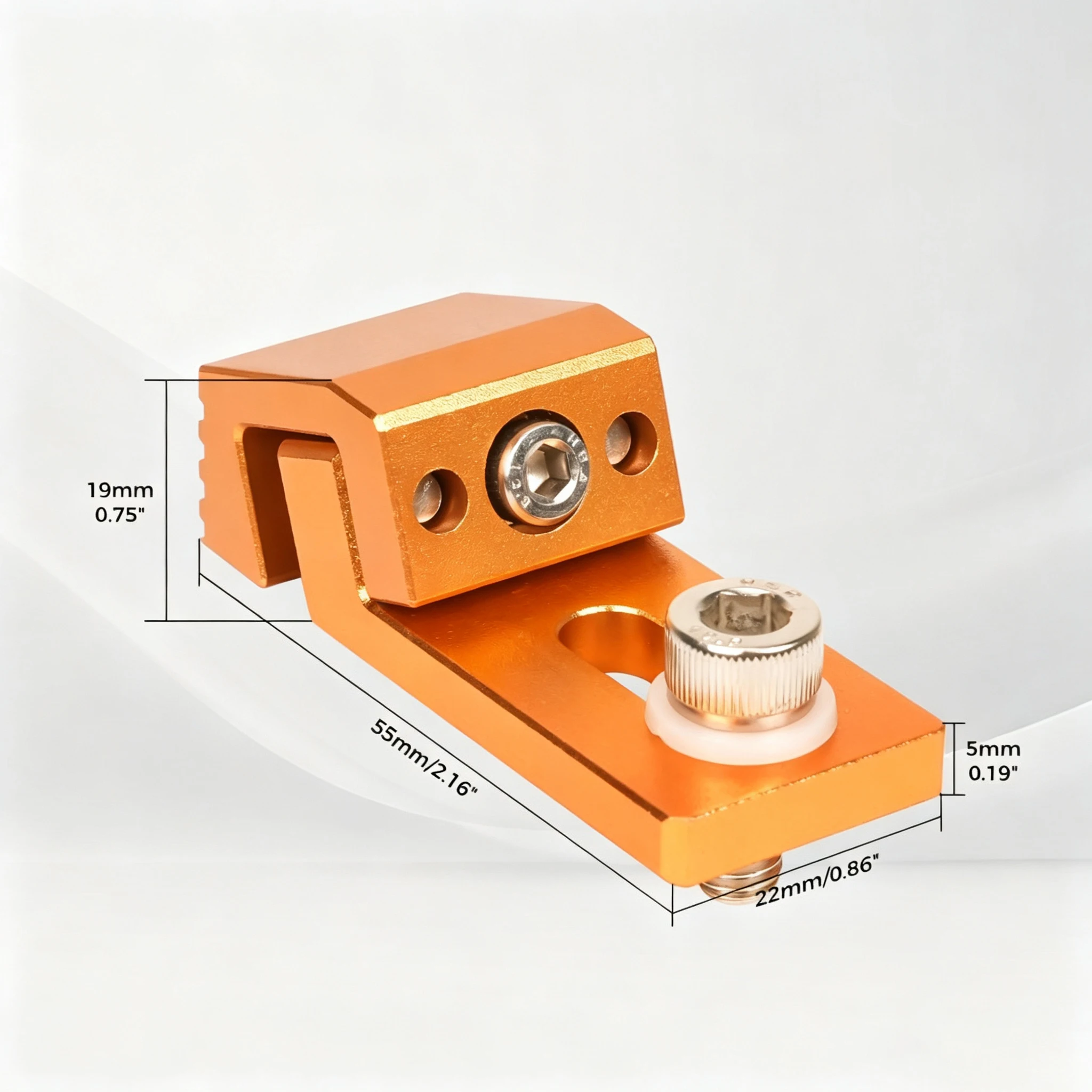 Aluminum Tiger Claw Clamp, Low-Profile Side Hold-Down, Fits T-Track and Perforated CNC Worktables for Secure Machining