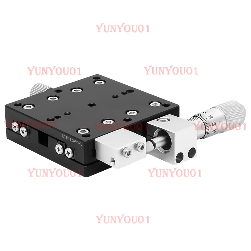 X-axis displacement platform manual precision adjustment translation platform cross slide table LX40/60/80/125