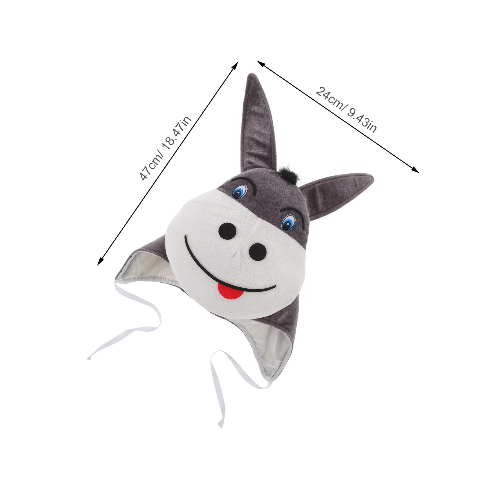 Donkey Beanie Cap Cute Animal Headwear Warm Winter Festival Party Costume Hat Holiday Dress Up Animal Headgear