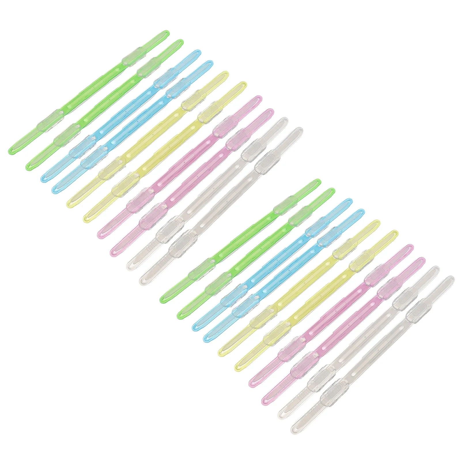 20Pcs Premium Plastic Bookbinding Clips Heavy-Duty Stationery Binder Clips for School Office Paper Fastening Loose-Leaf Files