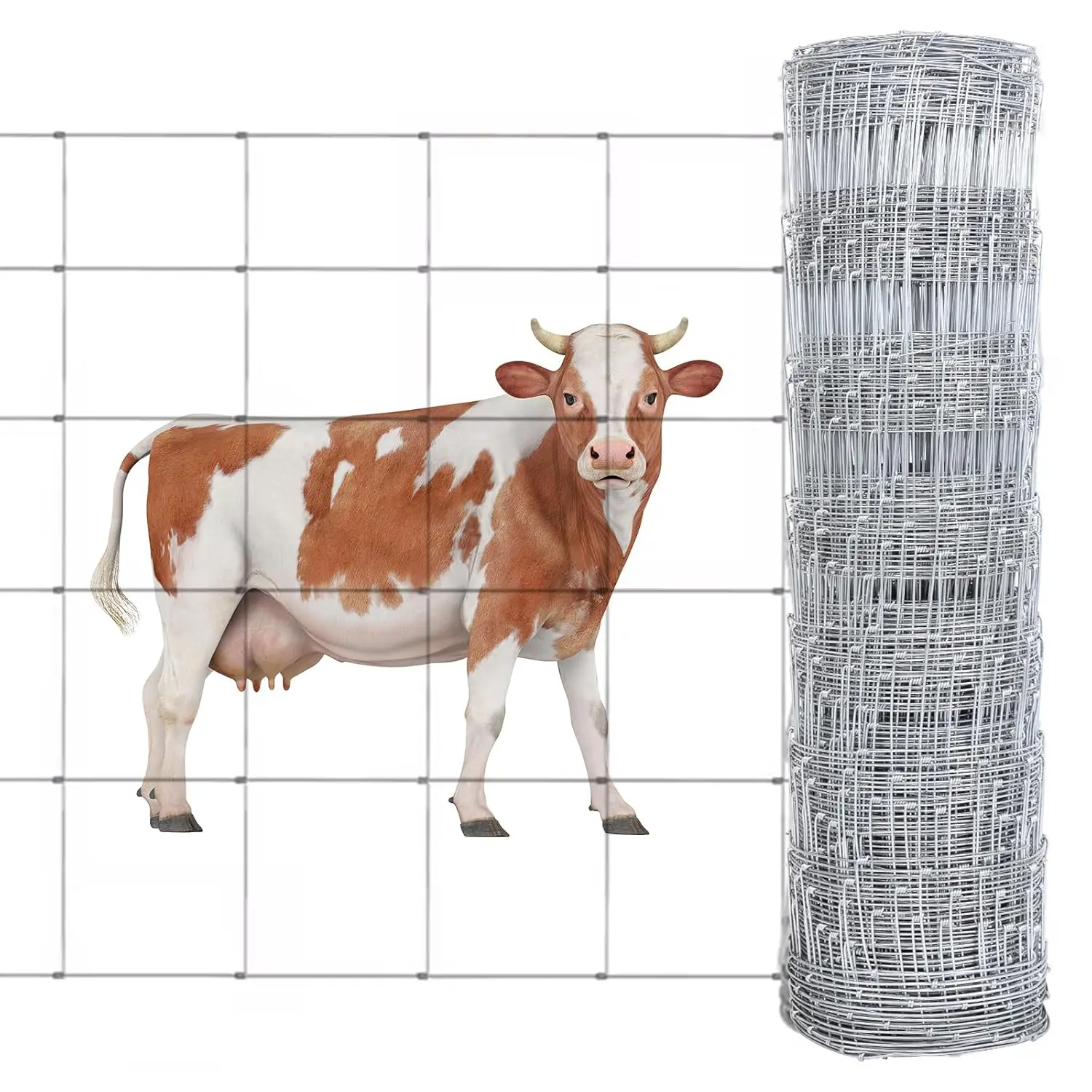 Livestock and Yard Garden, Heavy Zinc-Coated Wire, 14 Gauge Farm Fence Panels, Durable for Cattle, Deer, Goat, Hog