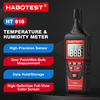 HABOTEST HT618 Digital Psychrometer Thermometer Hygrometer with Backlight Temperature and Humidity Meter with Dew Point