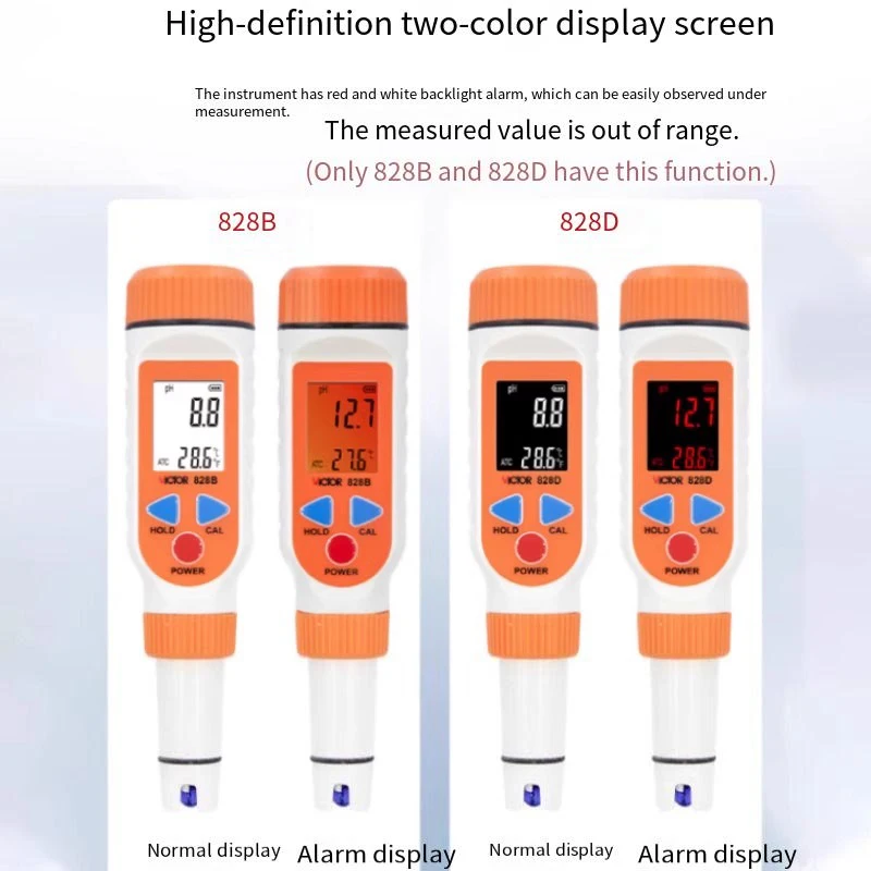 VICTOR-VC828/A/B/D Test Pen High precision PH Meter Detection Instrument Soil Acid Base Aquarium Water Quality pH Tester tool