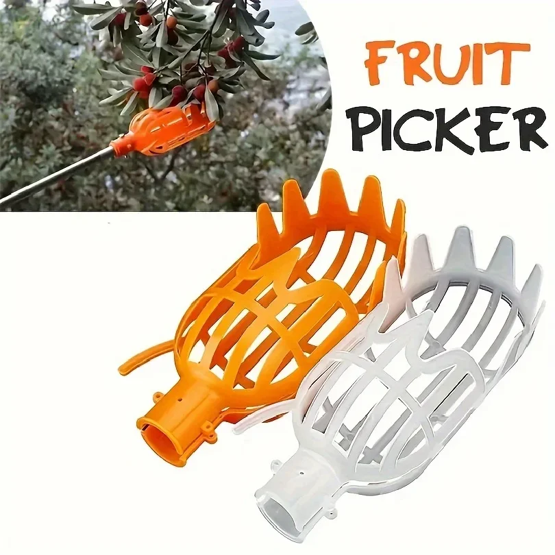 Yellow Polypropylene Fruit Picker Lightweight Reusable Ergonomic for Garden Harvesting Orchard Farm Food Safe Tool 1PC