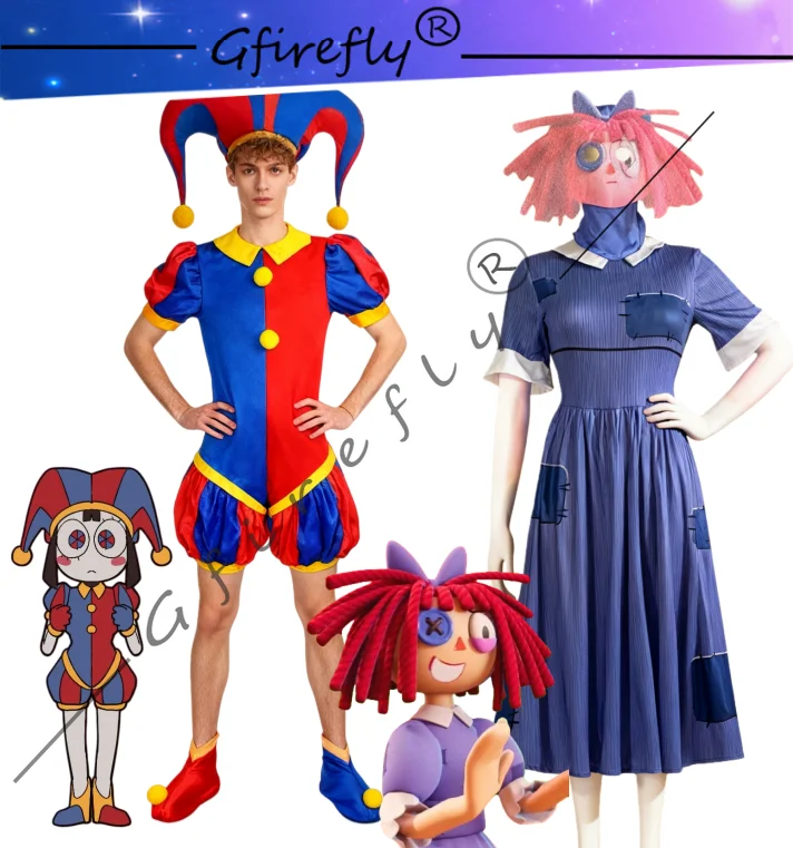 

Anime The Amazing Digital Circus Pomni Ragatha Anime Character Cosplay Clown Costume Halloween Comic Show Costume