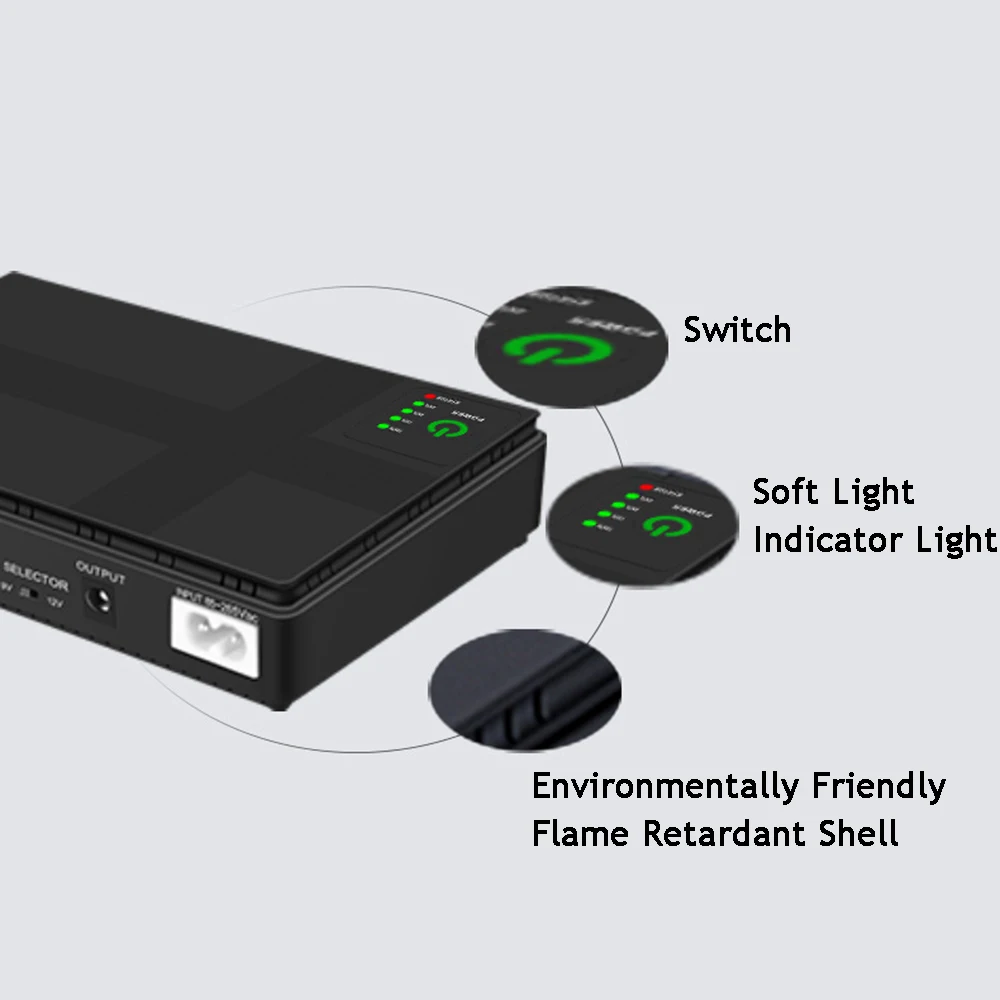 مصدر طاقة غير منقطع لجهاز التوجيه ، شاشة بصرية للقطط ، UP ، مصدر طاقة احتياطي ، DC1036P ، 36W ، 5V ، 9V ، 12V ، 24V ، mAh ، DC #6