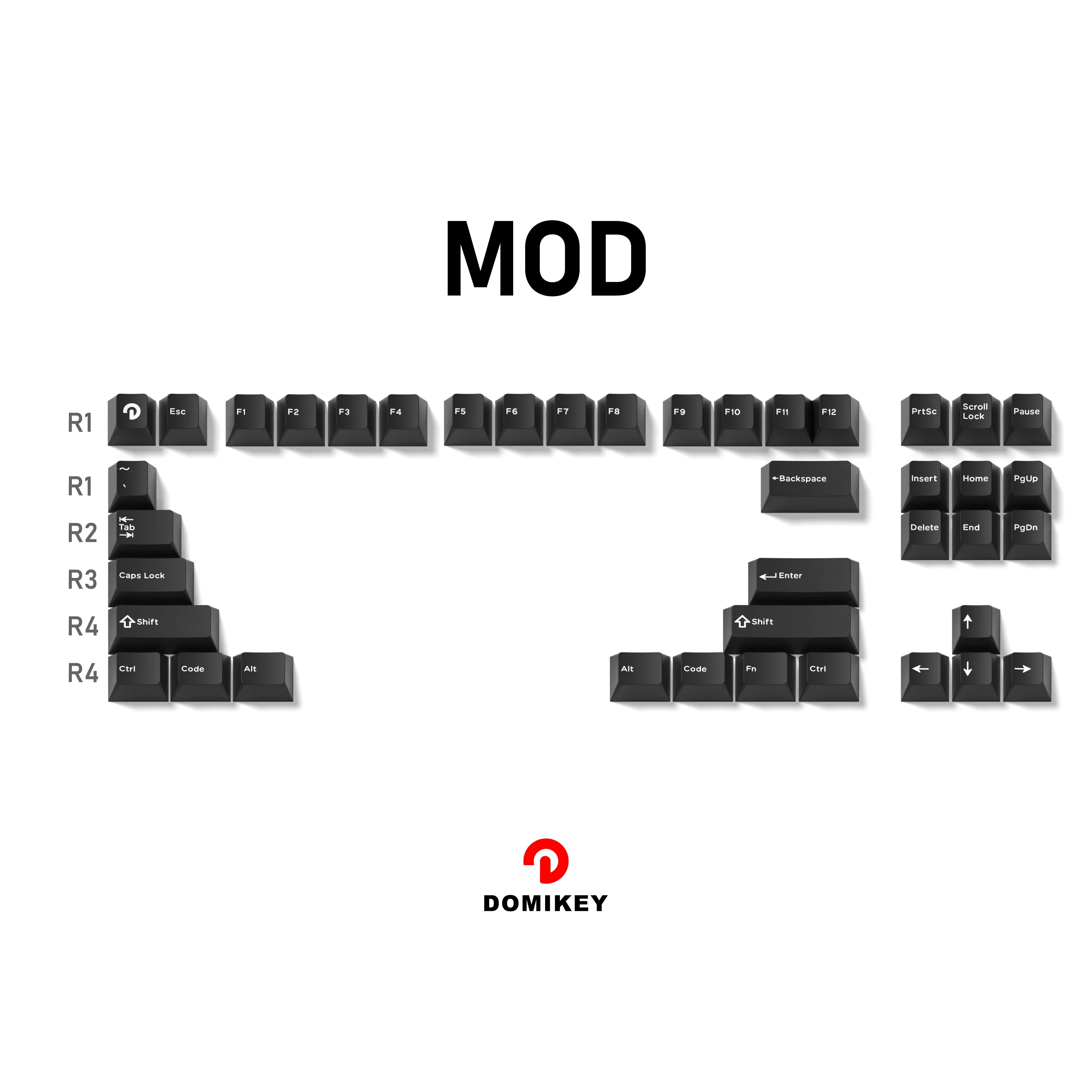 Cherry profile Domikey WOB Doubleshot ABS Keycaps Triple shot Russian Japanese Alpha ISO Kit