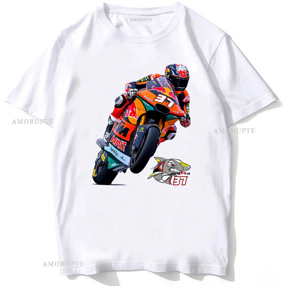 Pedro Acosta 37 rekin GP Riding t-shirt nowy męski z krótkim rękawem sportowy chłopiec na co dzień białe topy wspinaczka górska motocyklista koszulki