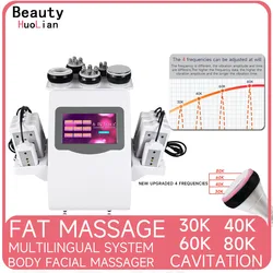 6 In 1 Kim 8 Adjustable 30K/40K/60K/80K  Lipo Laser Vacuum Cavitation Machine Ultrasonic Radio Frequency Facial Body Shaping