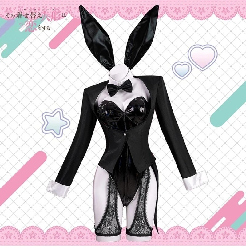 

Anime My Dress-Up Darling Marin Kitagawa Cosplay Costume Bunny Girl Uniform Season 2 Halloween Party Suit for Women Girls Cos
