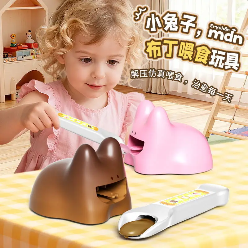 

New Cartoon Rabbit Jelly Feeding Toys Children Play House Games Interactive Feeding Toys Dollhouse Accessories Children's Gifts