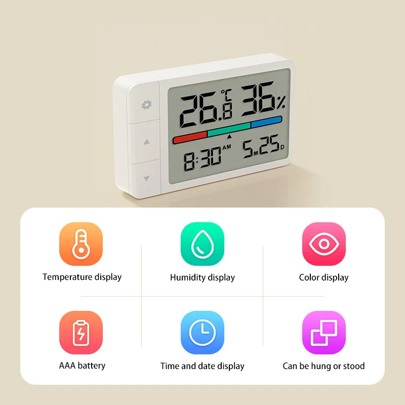 2025 New MiaoMiaoCe Intelligent Thermometer Hygrometer Multi Function Clock HD Digital Display Weather Station Standing Hanging