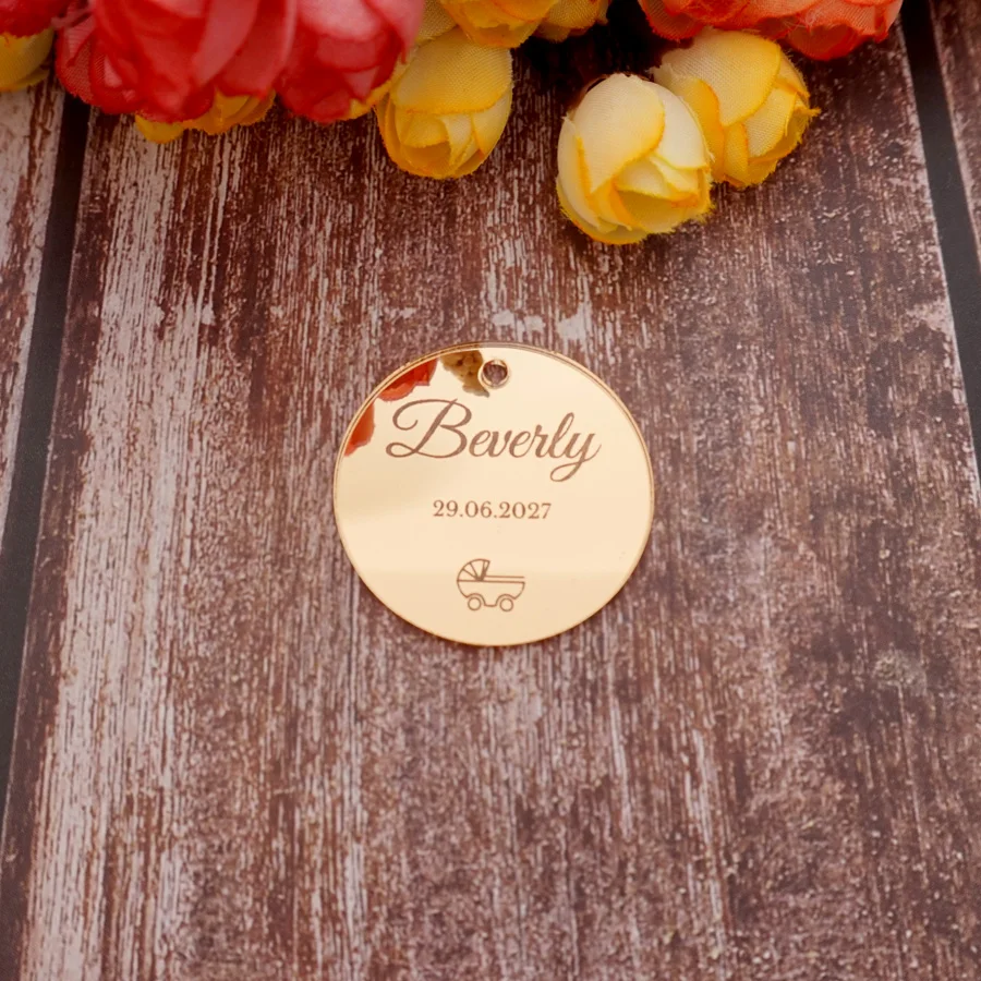 

Custom 4cm Lovely Circle Tags Guest Gifts Hanging Tags Babyshower Birthday Party Decoration Festival Decor