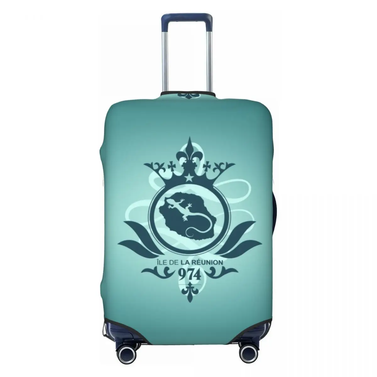 

Чехол для чемодана с бирюзовым узором в стиле Реюньонского острова, моющийся, для багажа размером 18-32 дюйма