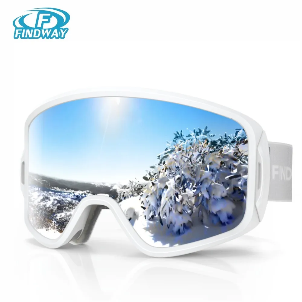 Findway Ski Goggles OTG - Over Glasses Snow Goggles Interchangeable Lens Snowboard Goggles for Adult Men/Women & Youth