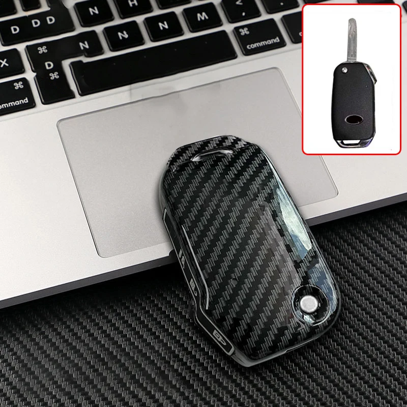 ABS Carbon Remote Key Case Car Holder Chain Key Cover For Kia Sportage Ceed Xceed Sports K5 Seltos 2019 2020 2022 2023