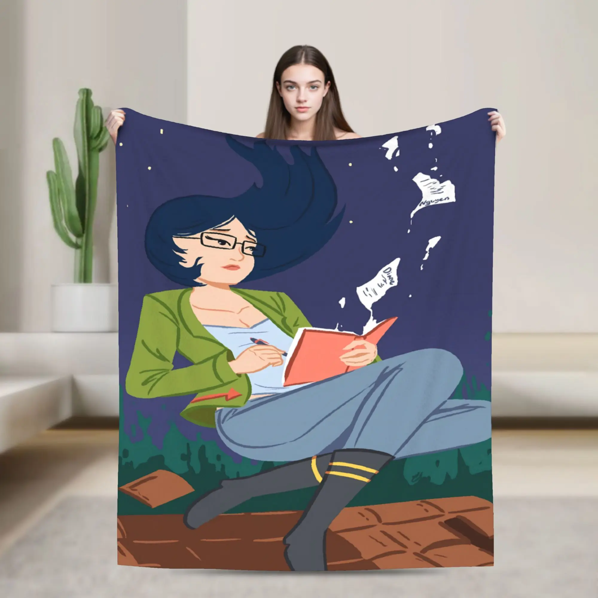 Warm Blanket Travel Moody BoJack Horseman Cigarette Smoke Throw Blanket  Flannel Bedspread For Bedroom Pattern Sofa Bed Cover