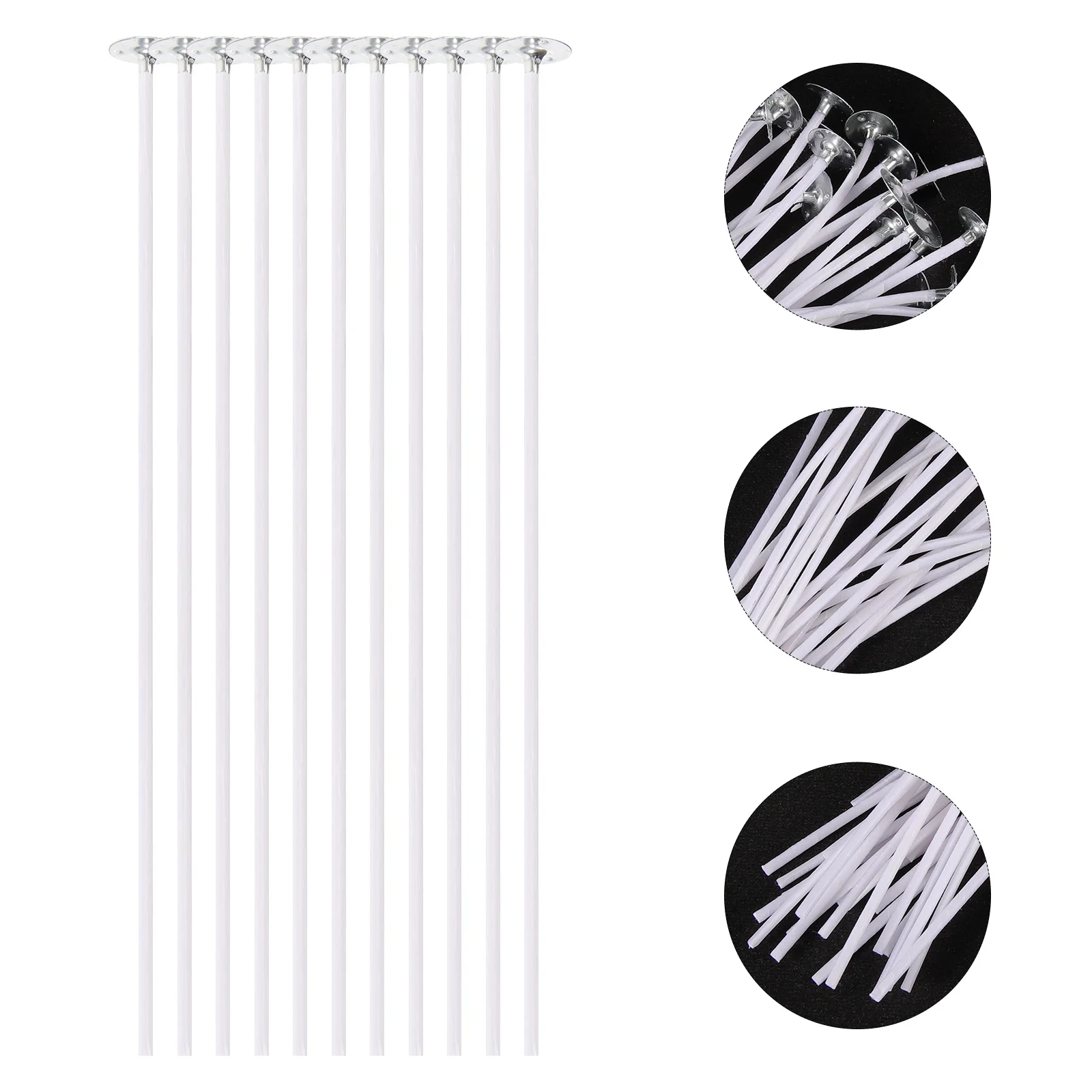 

100pcs Wicks With Metal Base For Diy Making Supplies Cotton Wick Kit Burning Experiment Home Decor Lighting