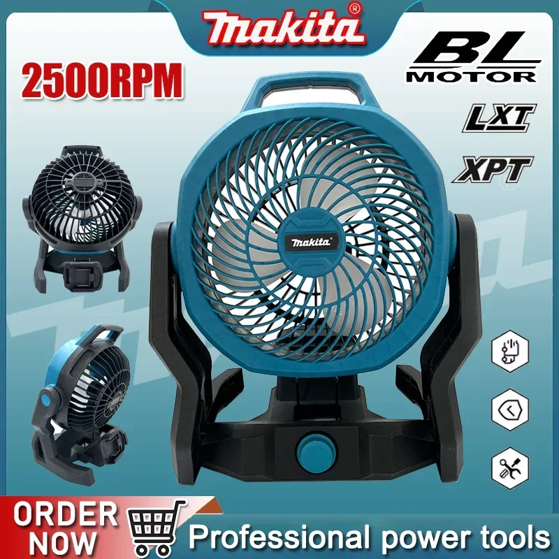

Makita Fan 270 ° Head Rotation Tent Fan Rechargeable Electric Fan Outdoor Camping Fan Air Circulator