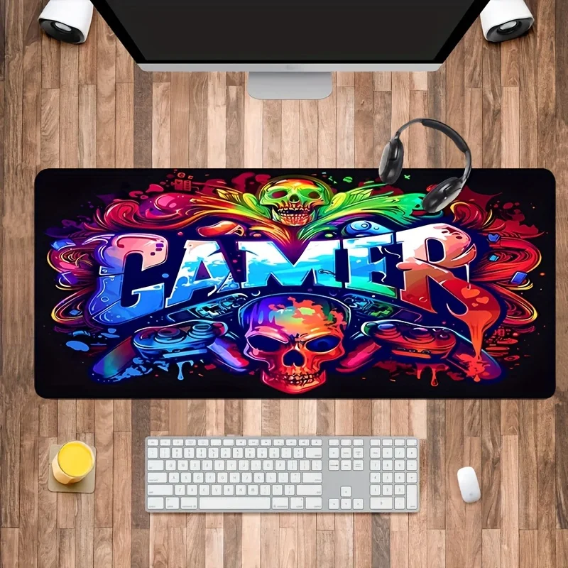 Cool Skull design Large gaming mousepad desk mat non-slip rubber base esports keyboard pad gamers tabletop desk accessories