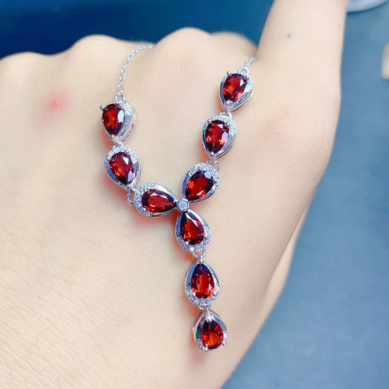 سعر خاص. قلادة من العقيق الطبيعي، فضة عيار 925، ياقوت أسترالي، أزرق فاتح، أوراق جميلة #6