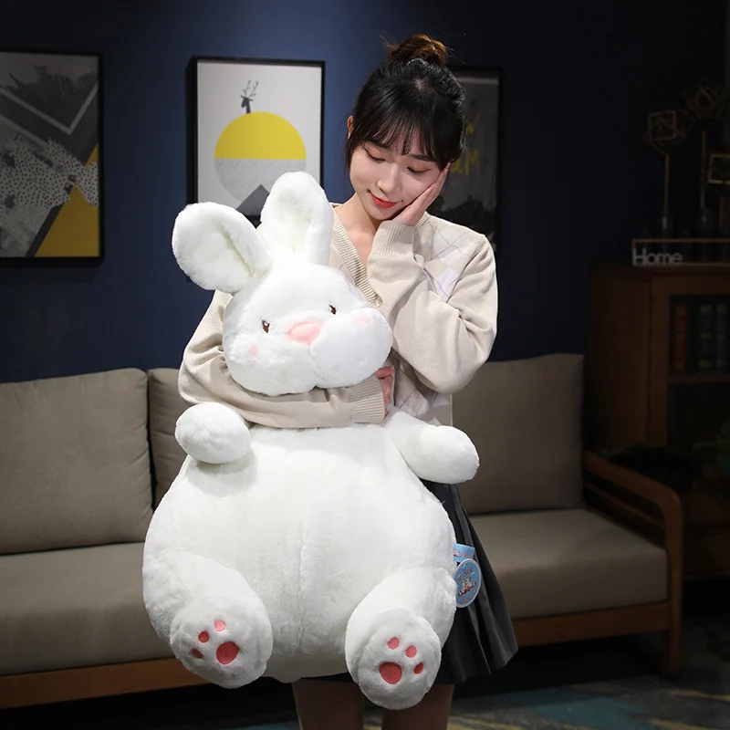 

45-80cm Kawaii Fluffy Long Ears Rabbit Plush Toys Stuffed Soft Animal Pillow Lovely Chubby Bunny Dolls For Kids Girlfriend Gifts