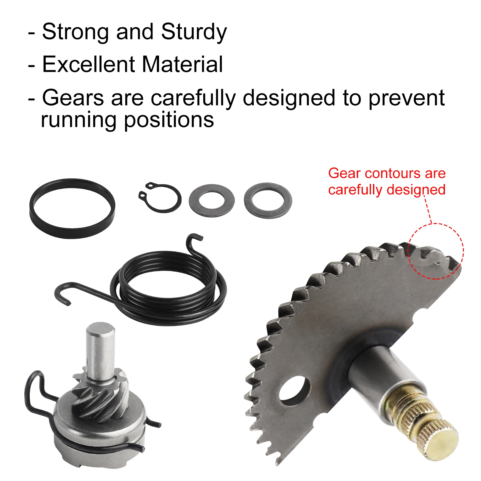 Kickstart Kick Start Gear Shaft Rebuild Kit for GY6 49cc 50cc 100cc 139QMB 139QMA Chinese Scooter Moped ATV Go Kart Engine