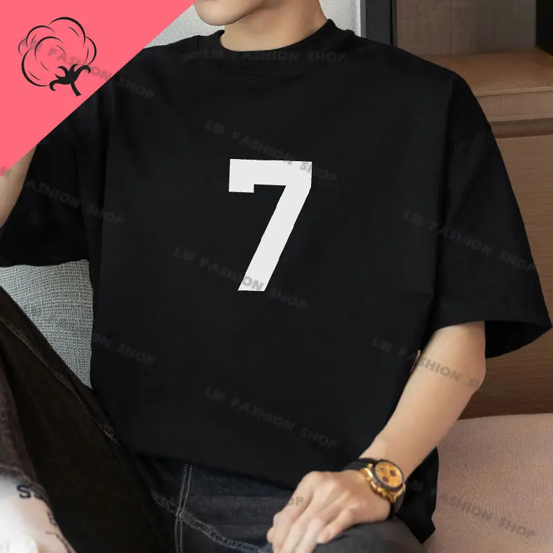 Cotton New Summer Korean Version Commuter Casual Versatile Minimalist Round Neck Regular Style Medium Sleeved Men's T-shirt Top