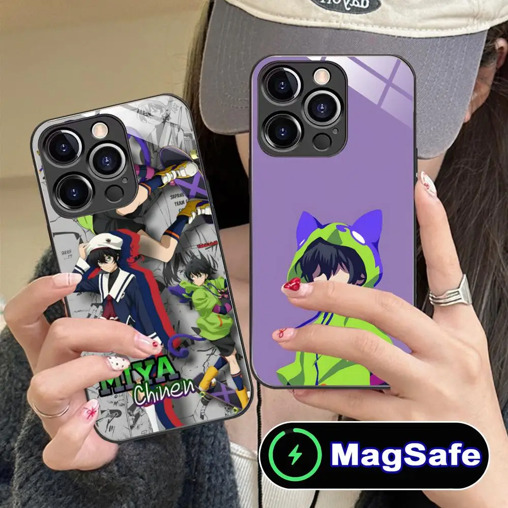 

SK8 Infinity Miya Chinen Phone Case for iPhone 16 15 14 13 12 11 Pro Max Plus Mini MagSafe Glass Colour Printing Pretty Luxury