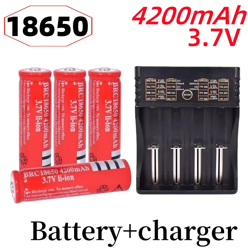 

18650 3.7V 4200 Mah Rechargeable Battery 100% Original Lithium-ion 18650 EvreFire Flashlight Battery+charger