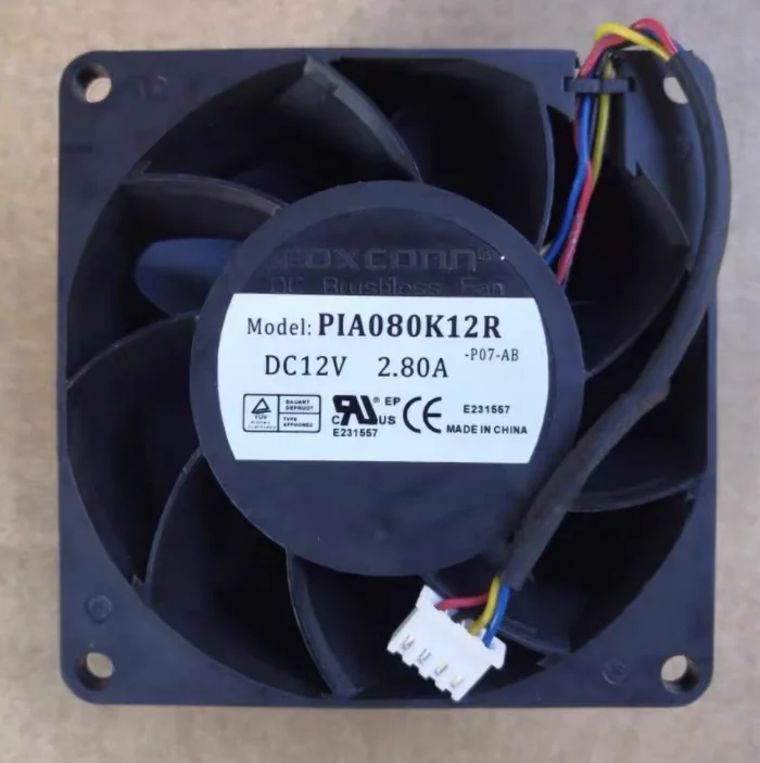 

Foxconn PIA080K12R -P07-AB DC 12V 2.80A 80x80x38mm 4-Wire Server Cooling Fan