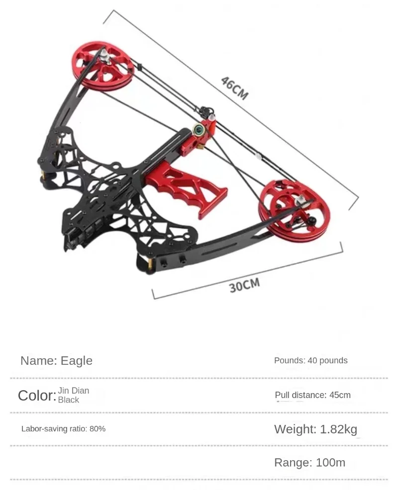 45lbs Dual-purpose Small Compound Bow Can Shoot Steel Ball Bow and Arrow Hunting Mini Pulley Bow Archery Full Metal