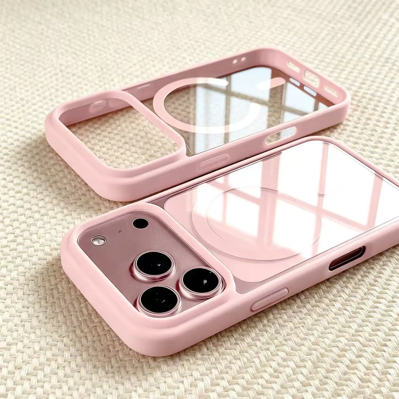 Modische MagSafe Wireless-Lade-Handyhülle für iPhone 17 Air 16 15 14 Plus 13 12 Pro Max – Transparente Acryl-Rückabdeckung