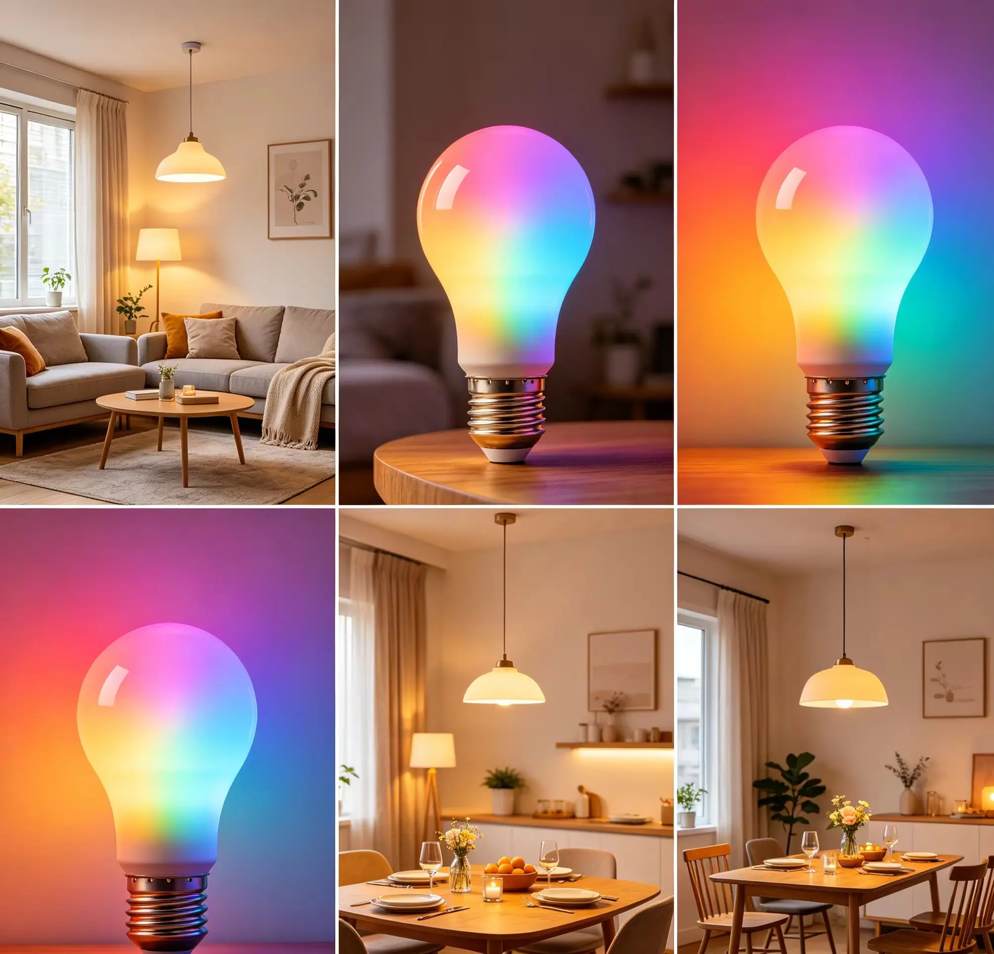 

E27 220V WiFi Smart LED Bulb Dimmable RGBCW Colorful Light with App Control Compatible with Alexa Google Home Voice Command