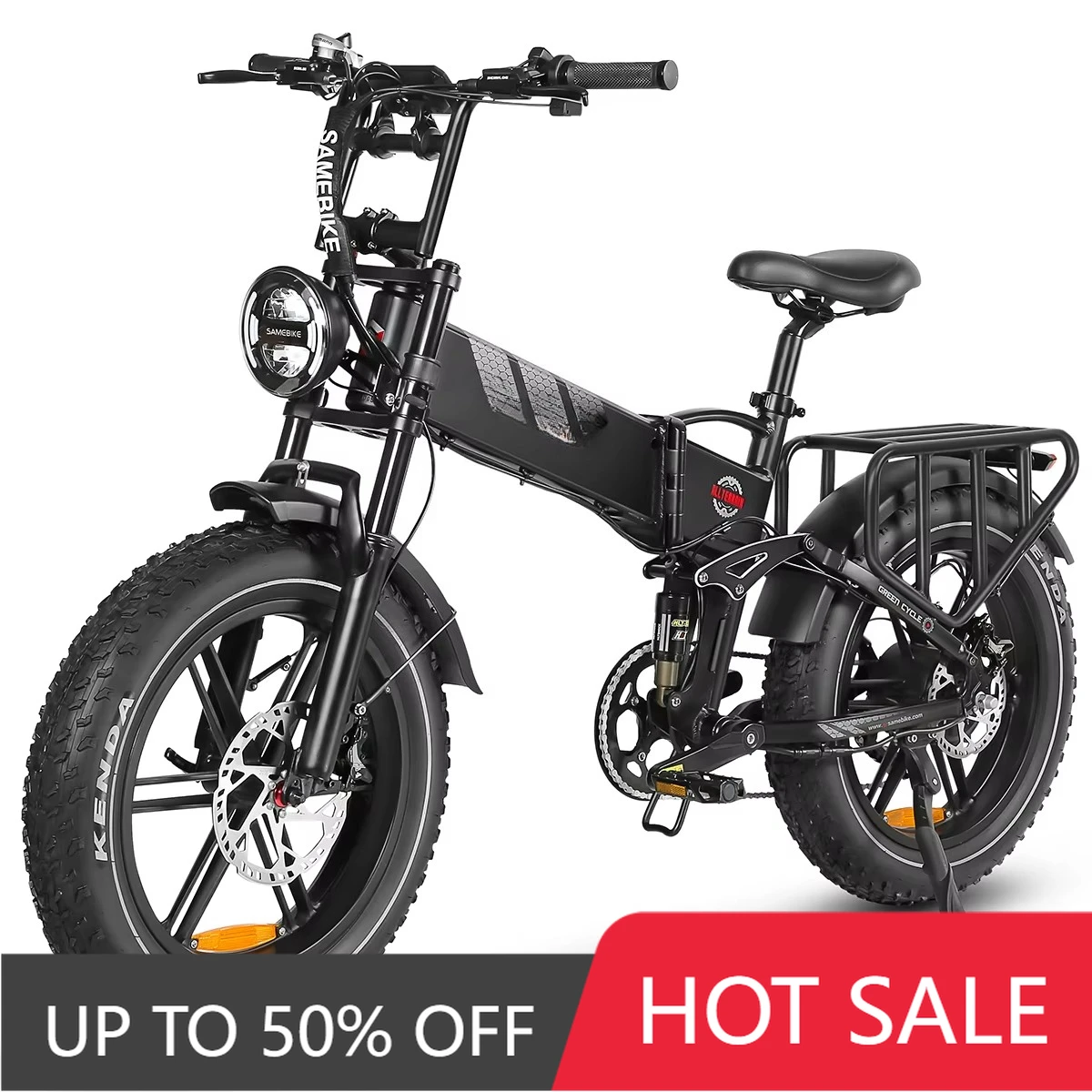 

JYF 2025 SAMEBIKE 25 km/h RS-A02 Powerful 48V 17ah 20-inch Folding Fat Tire Suspension Fat Tire Bike Electric Bike with Ce