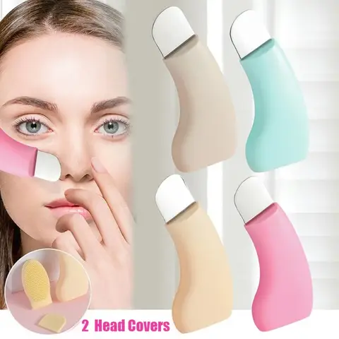 2 in 1 Facial Blackhead Removal Tool Silicone Face Scraper for Deep Cleansing Face Spatula Nose Whitehead Remover Skin Care Tool