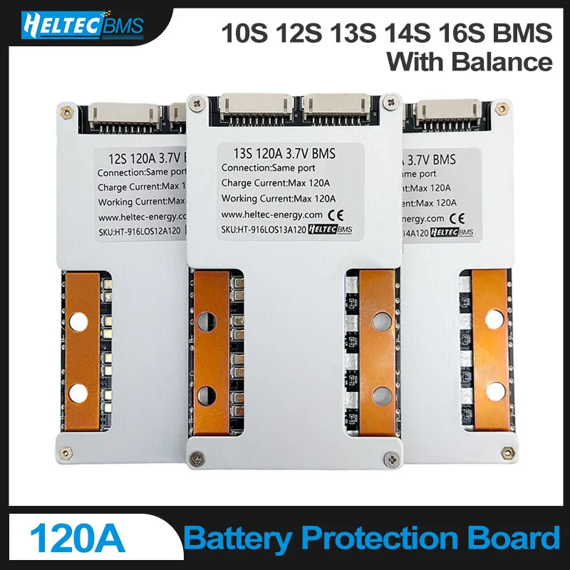 10S 12S 13S 14S 16S 36V BMS 48V 60V 120A BMS الثلاثي بطارية ليثيوم لوح حماية البطارية مع شحن متوازن