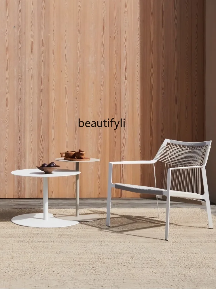 Customized Balcony Outdoor Sofa Single Rattan Chair Simple Nordic Designer Terrace Rattan Garden Dining  camping chair