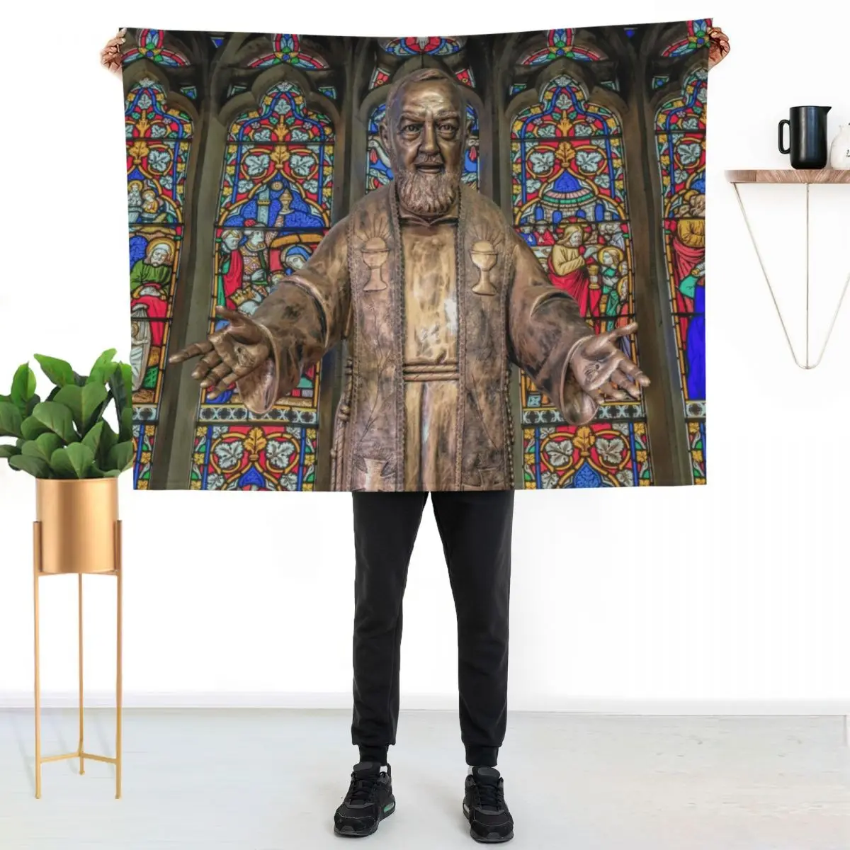 Saint Pio Throw Blanket Bed Weighted Sofas Summer Beddings Hairy blankets ands Blankets