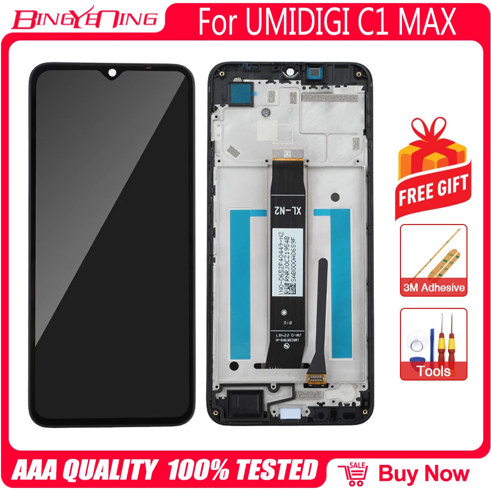 Original 6.52 Inch UMIDIGI G5A G1 Max LCD Display + Touch Screen Digitizer + Frame Assembly Digitizer For UMIDIGI C1 Max