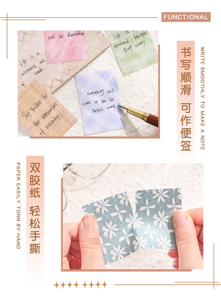 Nicht-Klebende Vintage Notizblöcke für Journaling Retro Dekorative Papierbögen Ästhetisches Schreibwaren-Set für Scrapbooking & DIY-Basteln – Detail 8