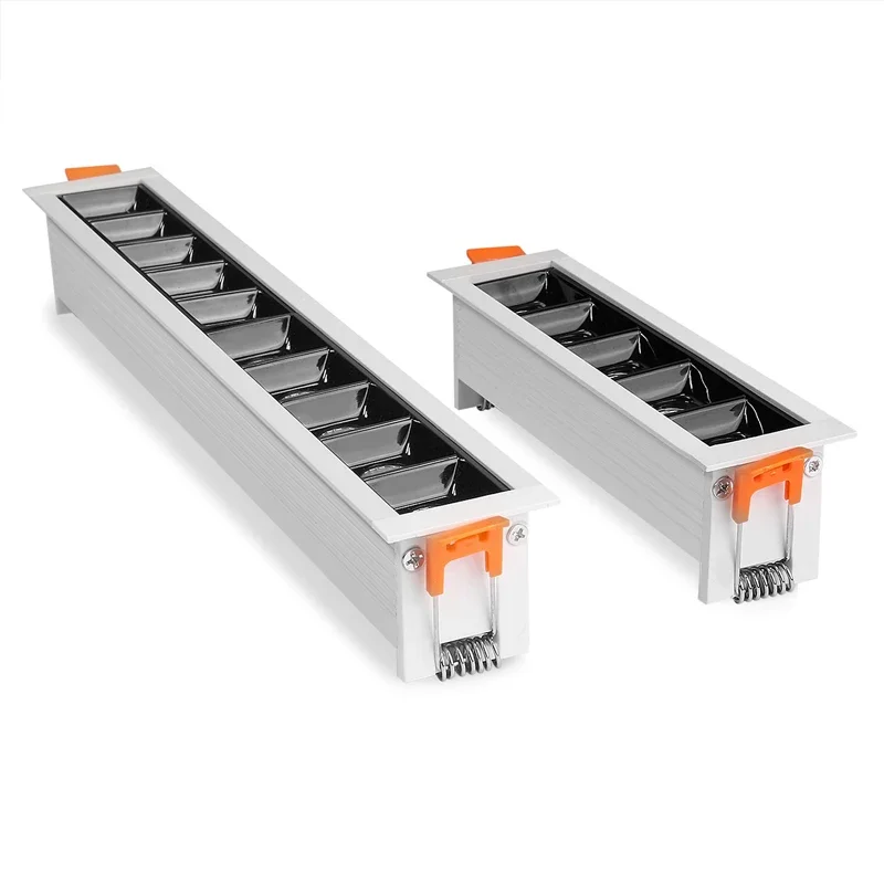 LED line Downlight Recessed Rectangle Grille Ceiling Lamp 4W 10W 20W 30W AC85~265V LED Spot Light For Home Shop Decor