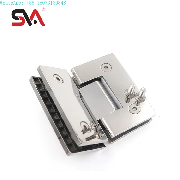 Modern Satin Heavy Duty Two Side Adjustable Square 135 Degree Stainless Steel Shower Glass Door Hinges