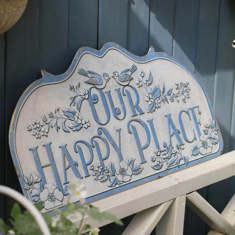 Ironwork Decorative Doorplates Garden Flower Bird Signs Home Door Hangers Wall Decorations Decoration Exterieur