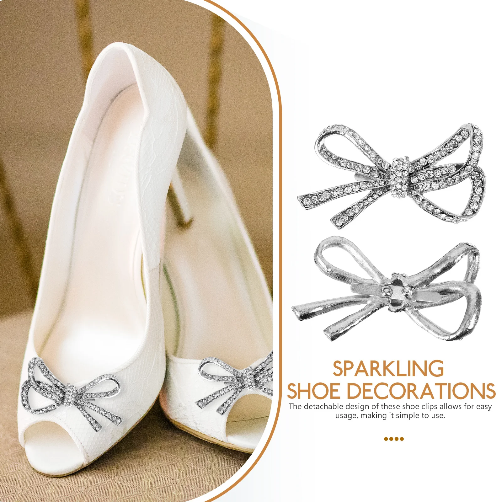 

1Pair Rhinestone Shoe Clips Shoe Buckle for Brides Detachable Sparkling High Heels Dress Shoes Wedding Decorations