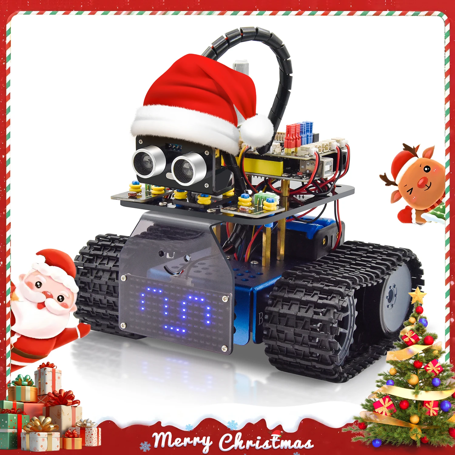 Keyestudio Upgrade Mini Smart Tank Robot V3.0 For Arduino Kit Robot Car DIY Programmable STEM Toys Compatible With Arduino&Mixly