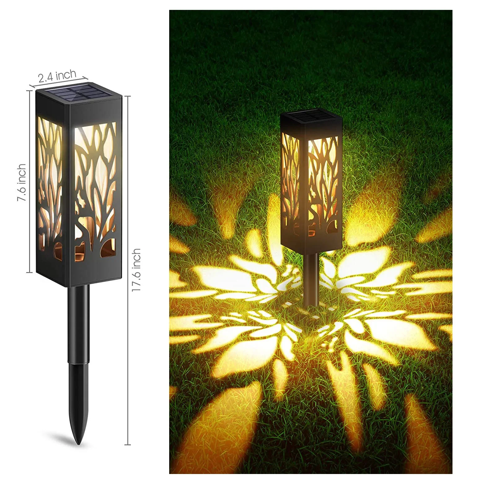 LED Solar Pathway Lights: Waterproof Hollow Lantern Design for Outdoor Garden, Lawn, & Patio Lighting - Eco-Friendly & Stylish