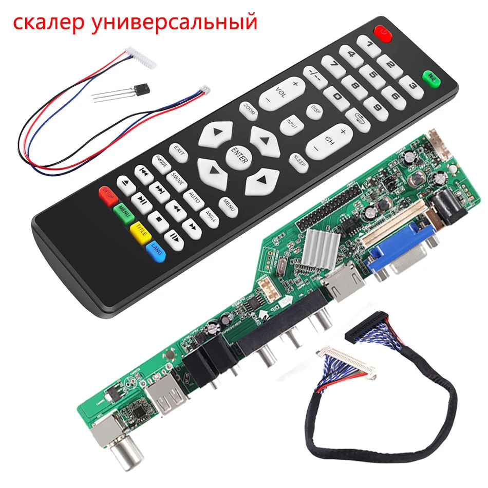 

3663 New Digital Signal DVB-C DVB-T2 DVB-T Universal LCD TV Controller Driver Board UPGRADE 3463A Russian USB play LUA63A82