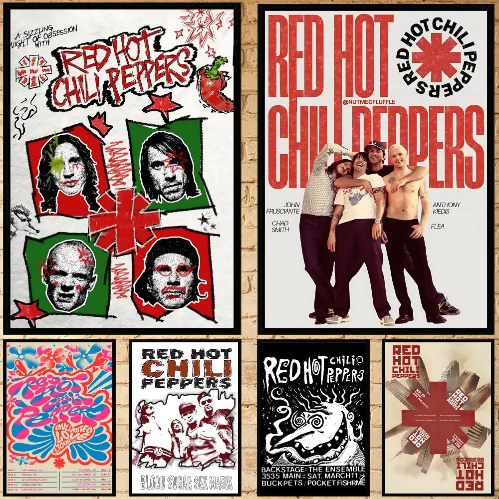 band Red Hot Chili Peppers Poster Poster HD Waterproof Self-adhesive Art Print Wall Decor for Bedroom Living Room Gift